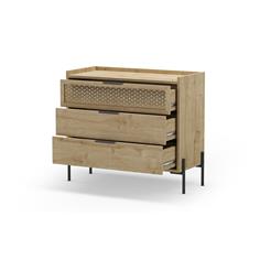 COMODA INCA 3C ROBLE PATA METAL 2