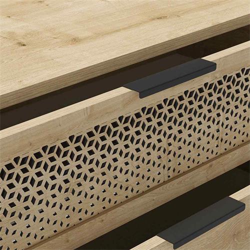 COMODA INCA 3C ROBLE PATA METAL