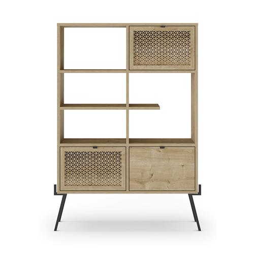 LIBRERIA EVAN 3P ROBLE PATA METAL