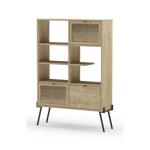 LIBRERIA EVAN 3P ROBLE PATA METAL