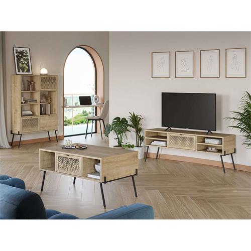 LIBRERIA EVAN 3P ROBLE PATA METAL