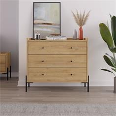 COMODA MAYRA-2 3C ROBLE PATA METAL