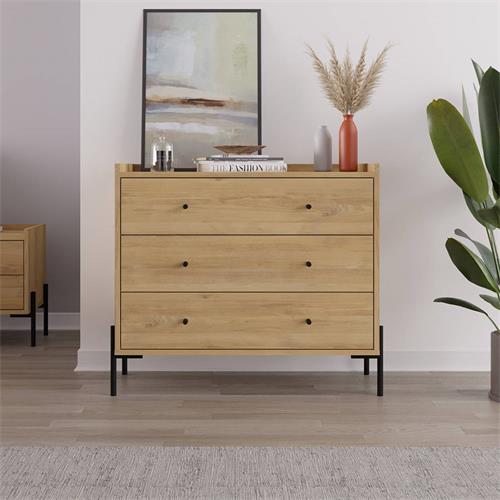 COMODA MAYRA-2 3C ROBLE PATA METAL