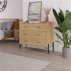 COMODA MAYRA-2 3C ROBLE PATA METAL 2