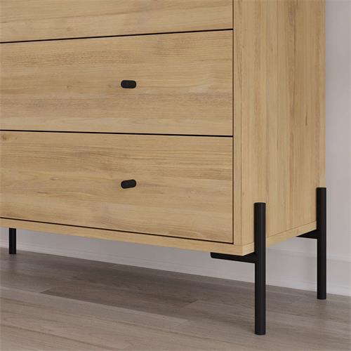COMODA MAYRA-2 3C ROBLE PATA METAL