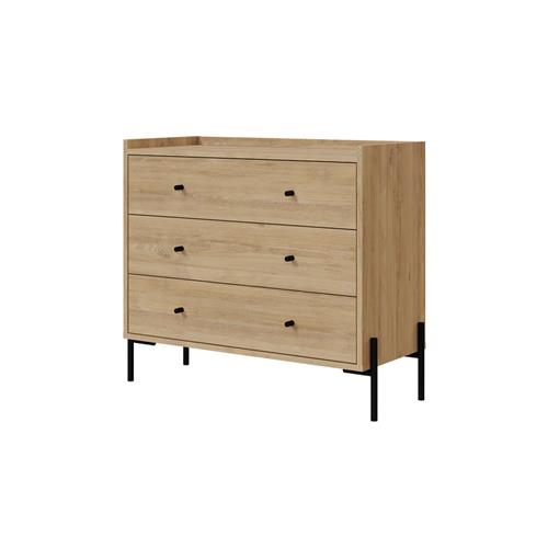 COMODA MAYRA-2 3C ROBLE PATA METAL