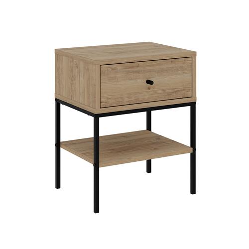 MESITA LISA 1C ROBLE PATA METAL