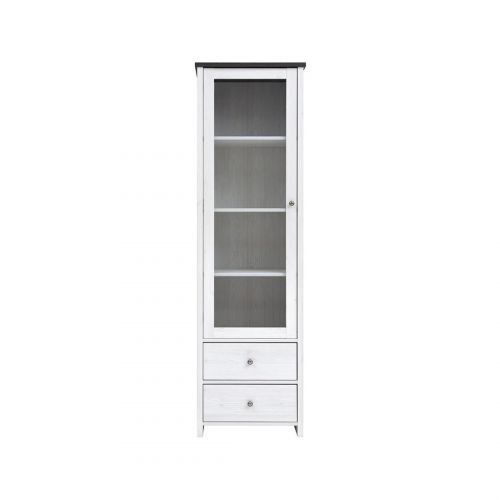 VITRINA 2C1P PORTO 60CM. BLANCO GRAFITO