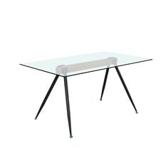MESA COMEDOR FIJA OMARA T/CRISTAL P/MET. NEGRO