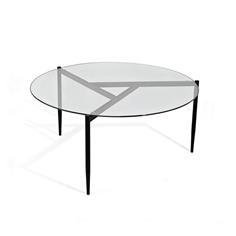 MESA CENTRO EVER (2 MESAS) T/CRISTAL P/MET. NEGRO 2