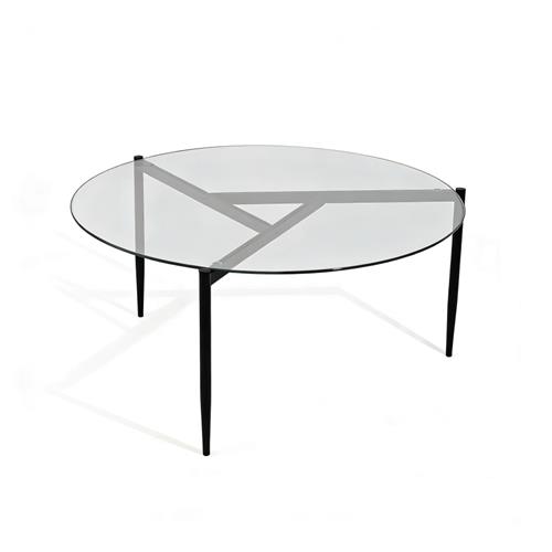MESA CENTRO EVER (2 MESAS) T/CRISTAL P/MET. NEGRO