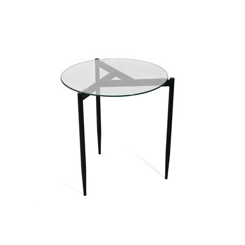 MESA CENTRO EVER (2 MESAS) T/CRISTAL P/MET. NEGRO