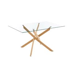 MESA COMEDOR ERIKA FIJA T/CRISTAL P/MADERA