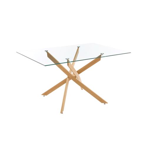 MESA COMEDOR ERIKA FIJA T/CRISTAL P/MADERA