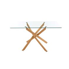 MESA COMEDOR ERIKA FIJA T/CRISTAL P/MADERA 2