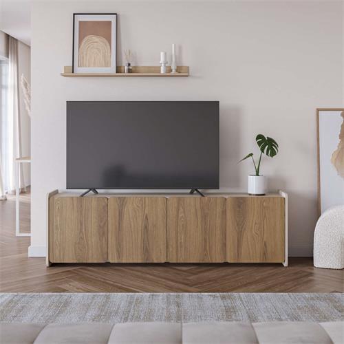 MUEBLE TV BOUCLEON 4P 180CM CREMA/ROBLE-UF