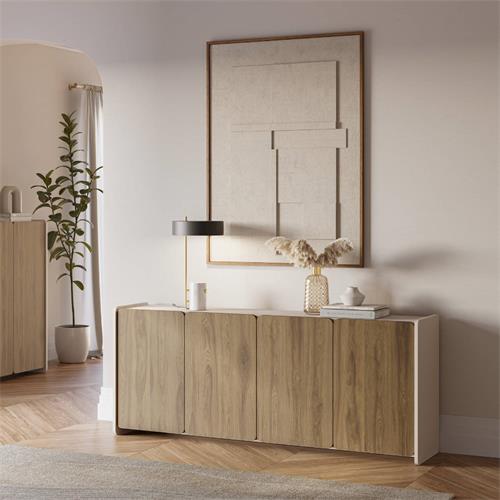 APARADOR BOUCLEON 4P 180CM CREMA/ROBLE-UD