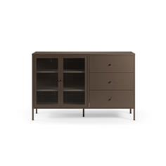 APARADOR LAYNA 2P3C 140CM MOCA PUERTA CRISTAL
