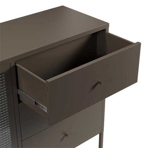 APARADOR LAYNA 2P3C 140CM MOCA PUERTA CRISTAL
