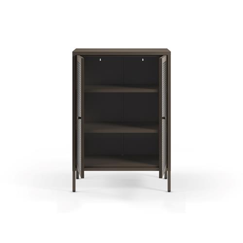 MUEBLE AUX. BAJO LAYNA 2P 70 MOCA PUERTA CRISTAL