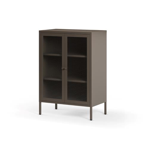 MUEBLE AUX. BAJO LAYNA 2P 70 MOCA PUERTA CRISTAL