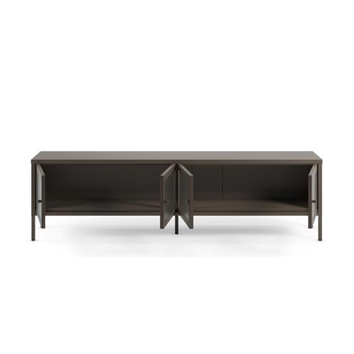 MUEBLE TV LAYNA 4P 160CM MOCA PUERTA CRISTAL
