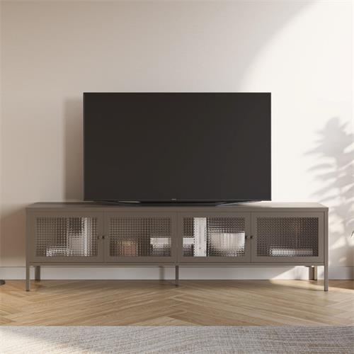 MUEBLE TV LAYNA 4P 160CM MOCA PUERTA CRISTAL