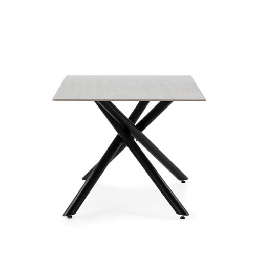 MESA RECT. SAKI 160CM GRIS PIE NEGRO