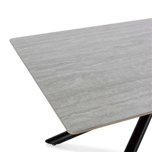 MESA RECT. SAKI 160CM GRIS PIE NEGRO