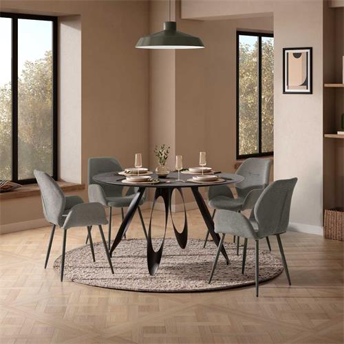 MESA REDONDA ANORA 130CM CEMENTO P/METAL