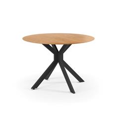 MESA REDONDA PLEG. AVIA 110CM ROBLE P/METAL