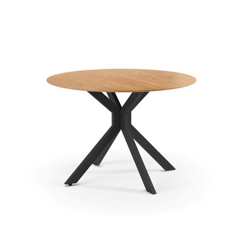 MESA REDONDA PLEG. AVIA 110CM ROBLE P/METAL