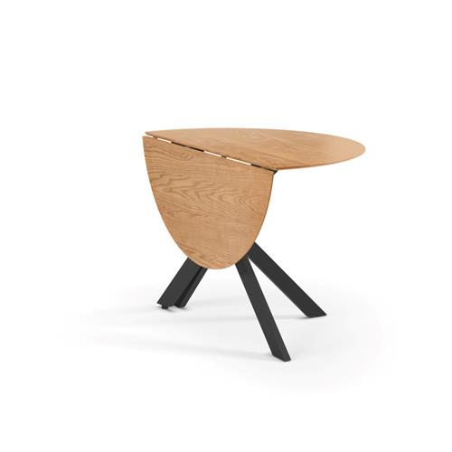 MESA REDONDA PLEG. AVIA 110CM ROBLE P/METAL