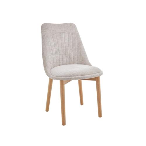 SILLA KURT TELA BEIGE CLARO P/MADERA