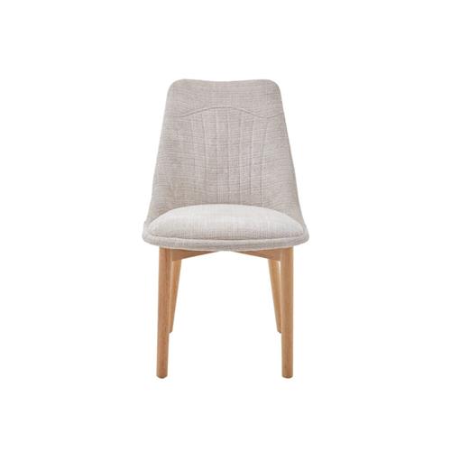 SILLA KURT TELA BEIGE CLARO P/MADERA