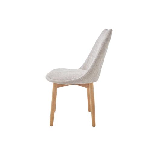 SILLA KURT TELA BEIGE CLARO P/MADERA