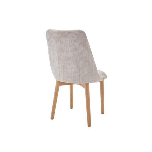 SILLA KURT TELA BEIGE CLARO P/MADERA
