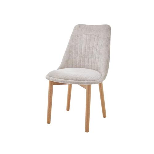 SILLA KURT TELA BEIGE CLARO P/MADERA
