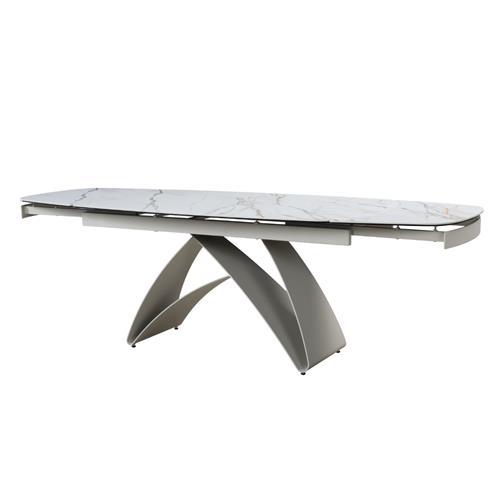 MESA COMEDOR EXT. KAYLA 160/240 CERAMICO P/CREMA