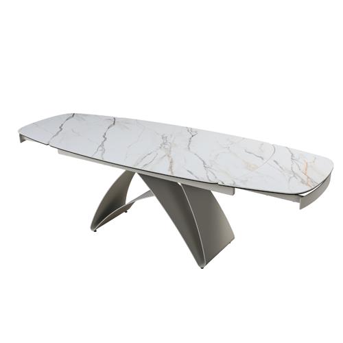 MESA COMEDOR EXT. KAYLA 160/240 CERAMICO P/CREMA