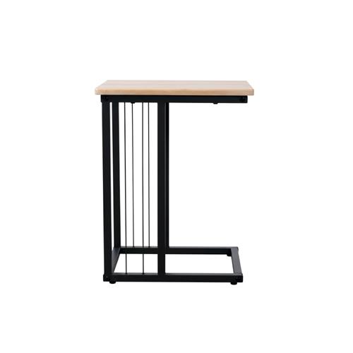 MESA AUXILIAR IRUMA EST. METALICA NEGRA T/ROBLE