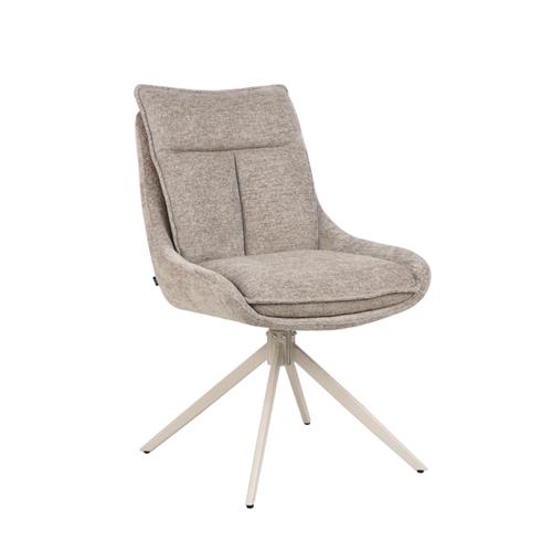 SILLA NAVIA TELA BEIGE TOSTADO P/CREMA GIRATORIA