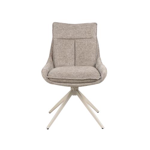 SILLA NAVIA TELA BEIGE TOSTADO P/CREMA GIRATORIA