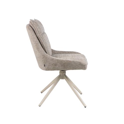 SILLA NAVIA TELA BEIGE TOSTADO P/CREMA GIRATORIA
