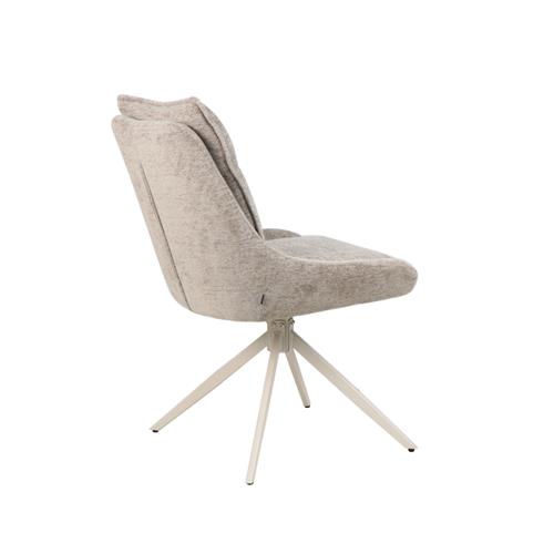 SILLA NAVIA TELA BEIGE TOSTADO P/CREMA GIRATORIA