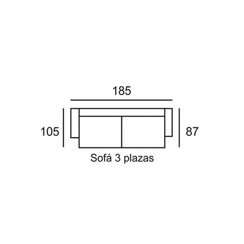 SOFA 3PL. MARCONI DINO 2 GRIS CLARO