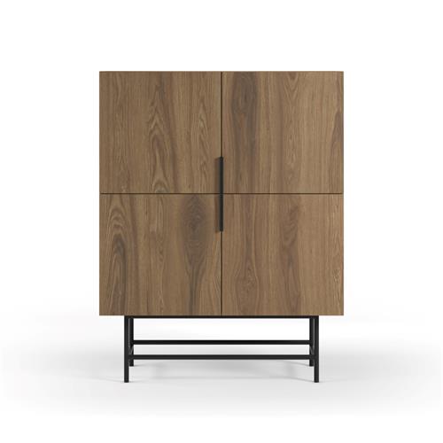 MUEBLE AUX ALTO ELDIA 4P ROBLE-UD PATA METAL