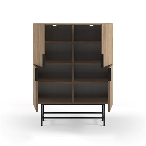 MUEBLE AUX ALTO ELDIA 4P ROBLE-UD PATA METAL
