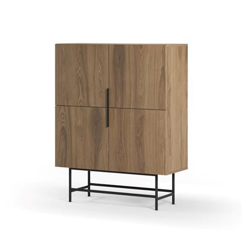 MUEBLE AUX ALTO ELDIA 4P ROBLE-UD PATA METAL
