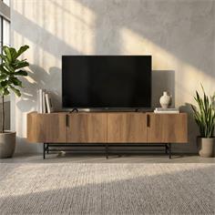 MUEBLE TV ELDIA 4P 200CM. ROBLE-UD PATA METAL
